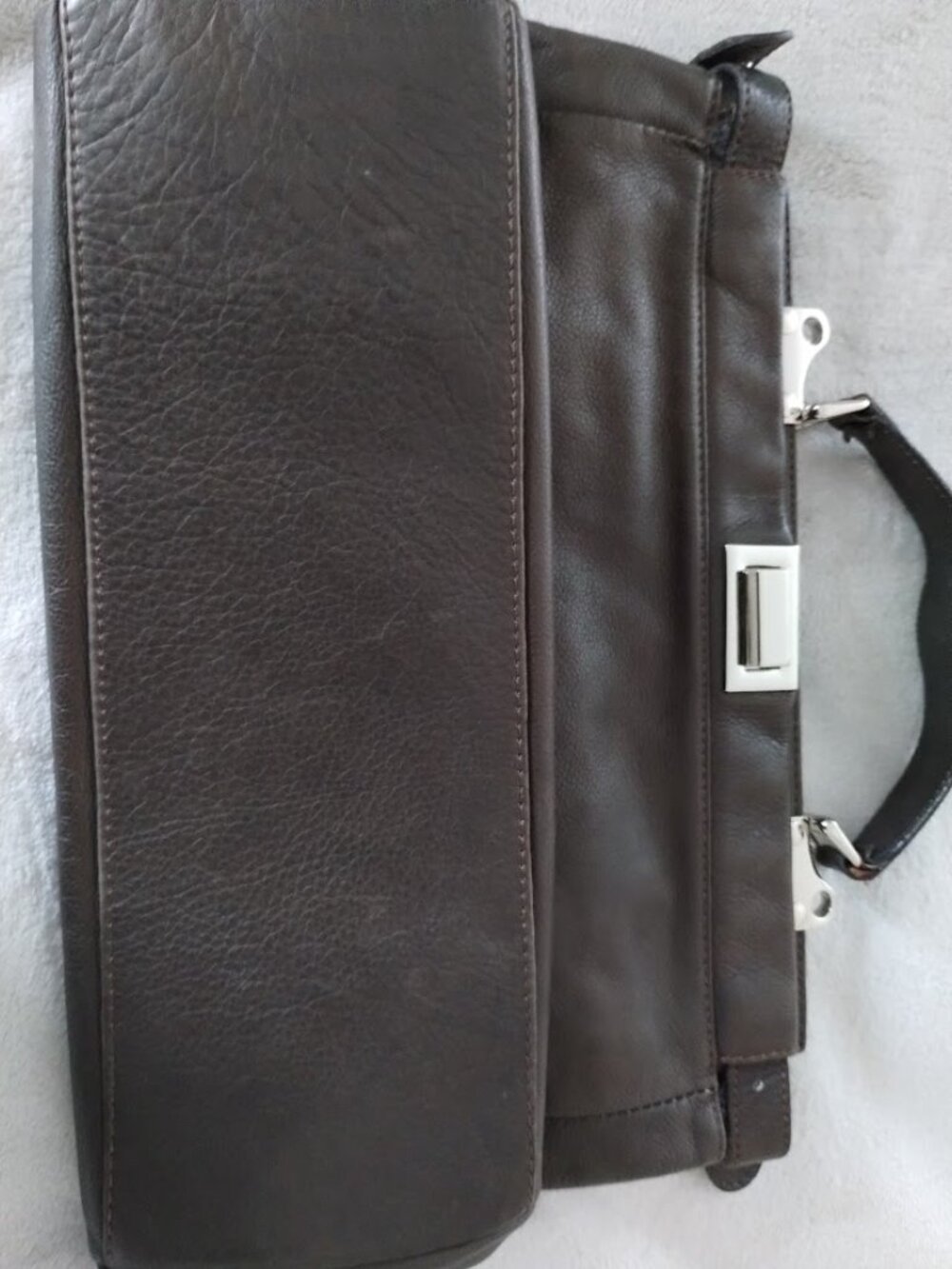 Borse in Pelle Brown Leather Tote Handbag Made in Italy - Picture 7 of 10